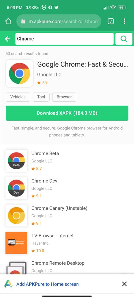 chrome apk download